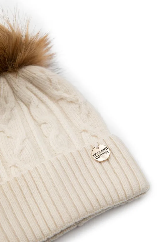 Little Little Gifting Holland Cooper Little Bobble Hat Cream