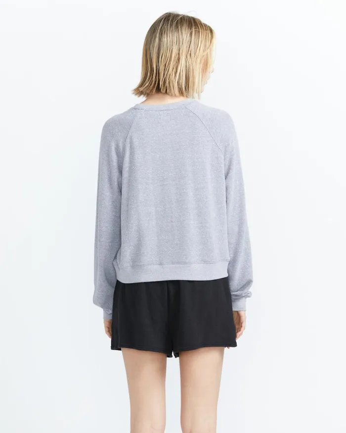 Lived In Lounge Frenchie Raglan 8211 Denim Womens Volcom Hoodies and Sweatshirts