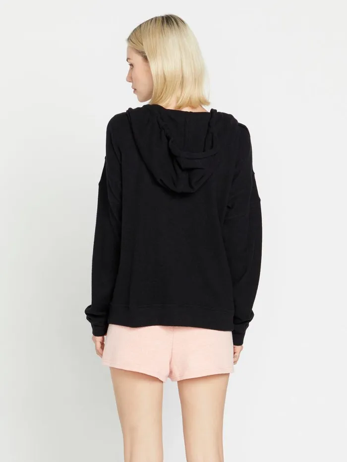 Lived In Lounge Zip Jacket 8211 Black Womens Volcom Jackets