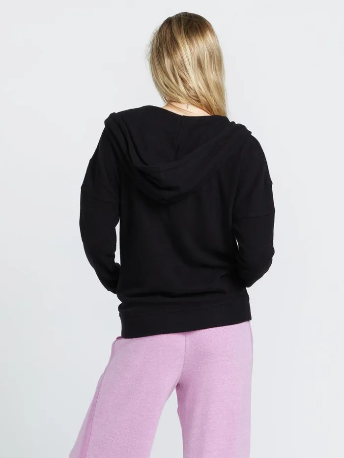 Lived In Lounge Zip Jacket 8211 Black Womens Volcom Jackets