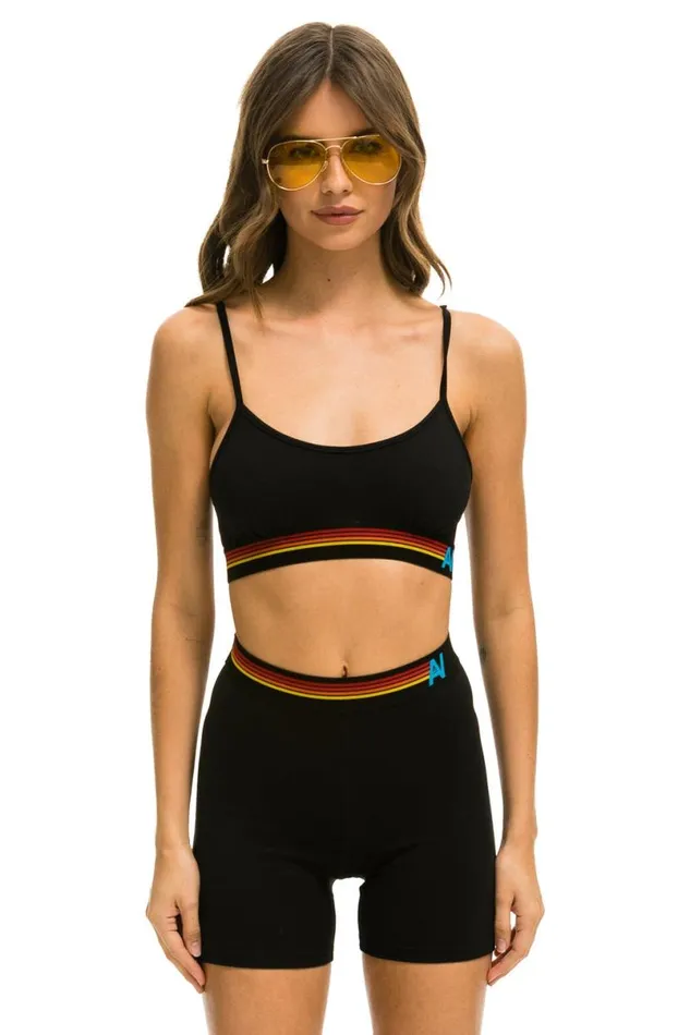 Logo Adjustable Bralette 8211 Black Women Aviator Nation Sports Bras