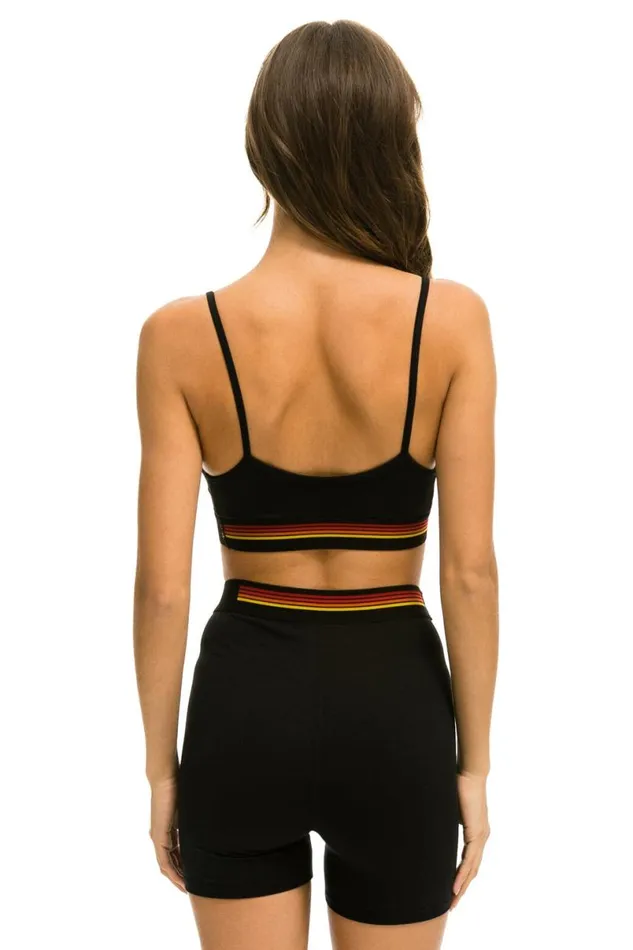 Logo Adjustable Bralette 8211 Black Women Aviator Nation Sports Bras