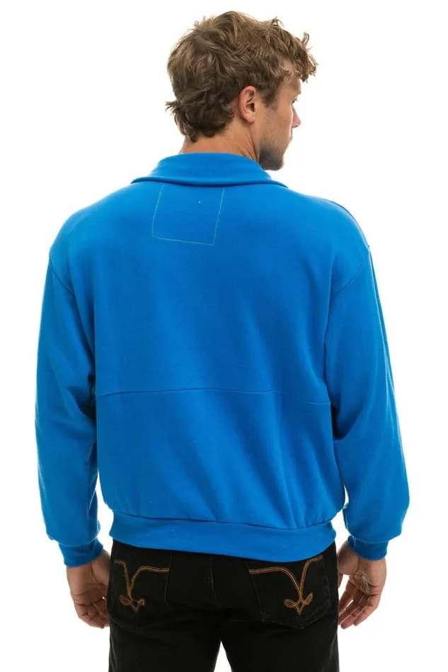 Logo Embroidery Half Zip Sweatshirt 8211 Ocean WomenMen Aviator Nation Sweatshirts