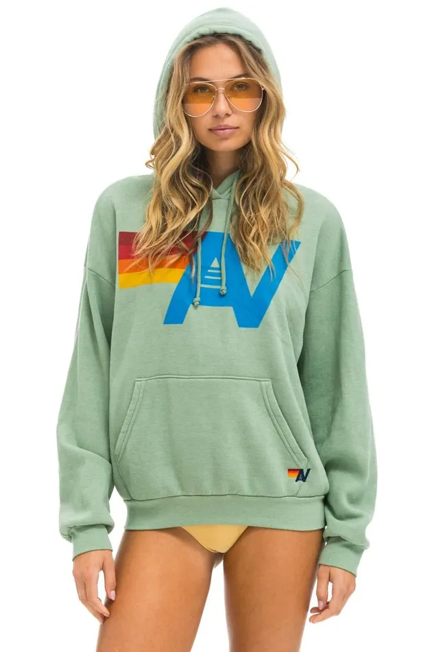 Logo Pullover Relaxed Hoodie 8211 Sage WomenMen Aviator Nation Hoodies