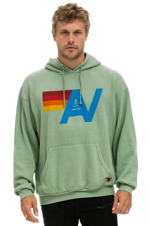 Logo Pullover Relaxed Hoodie 8211 Sage WomenMen Aviator Nation Hoodies