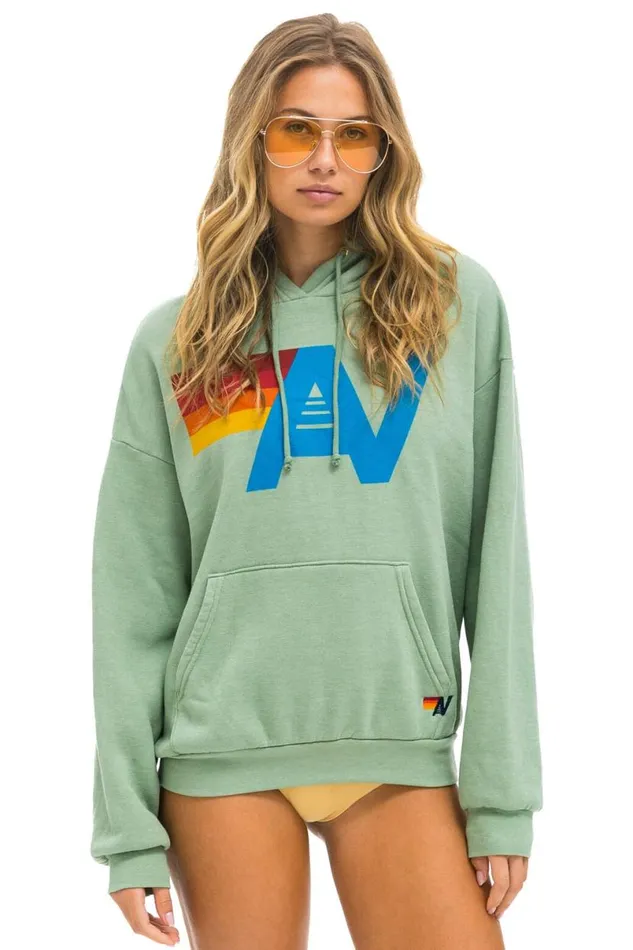 Logo Pullover Relaxed Hoodie 8211 Sage WomenMen Aviator Nation Hoodies