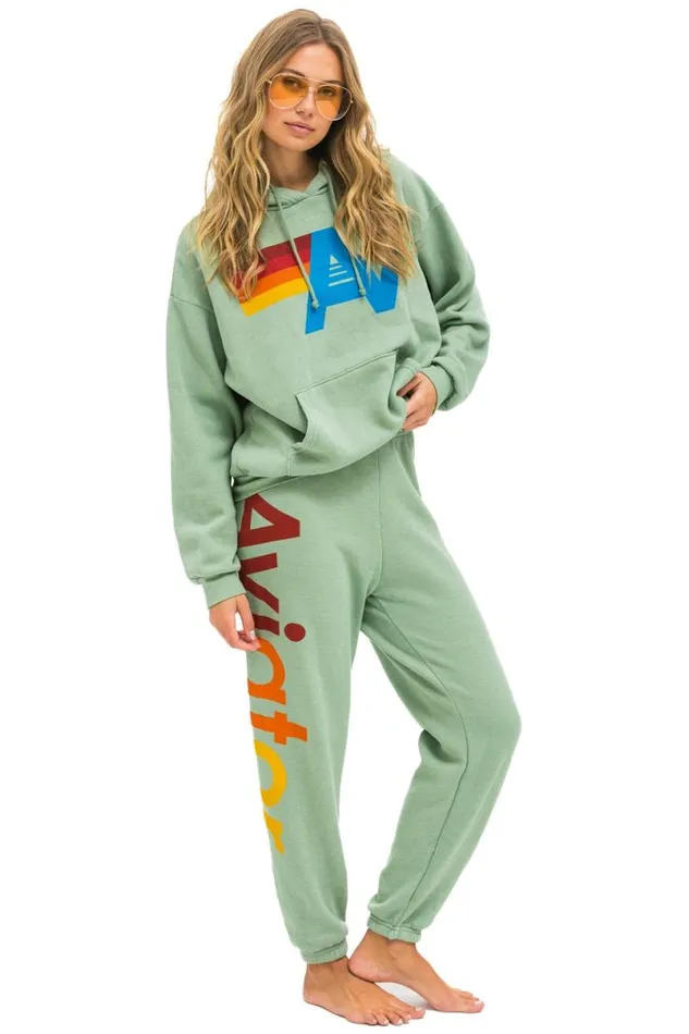 Logo Pullover Relaxed Hoodie 8211 Sage WomenMen Aviator Nation Hoodies