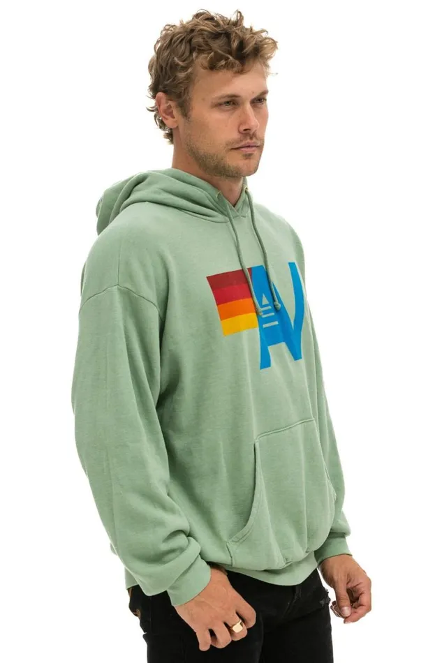 Logo Pullover Relaxed Hoodie 8211 Sage WomenMen Aviator Nation Hoodies