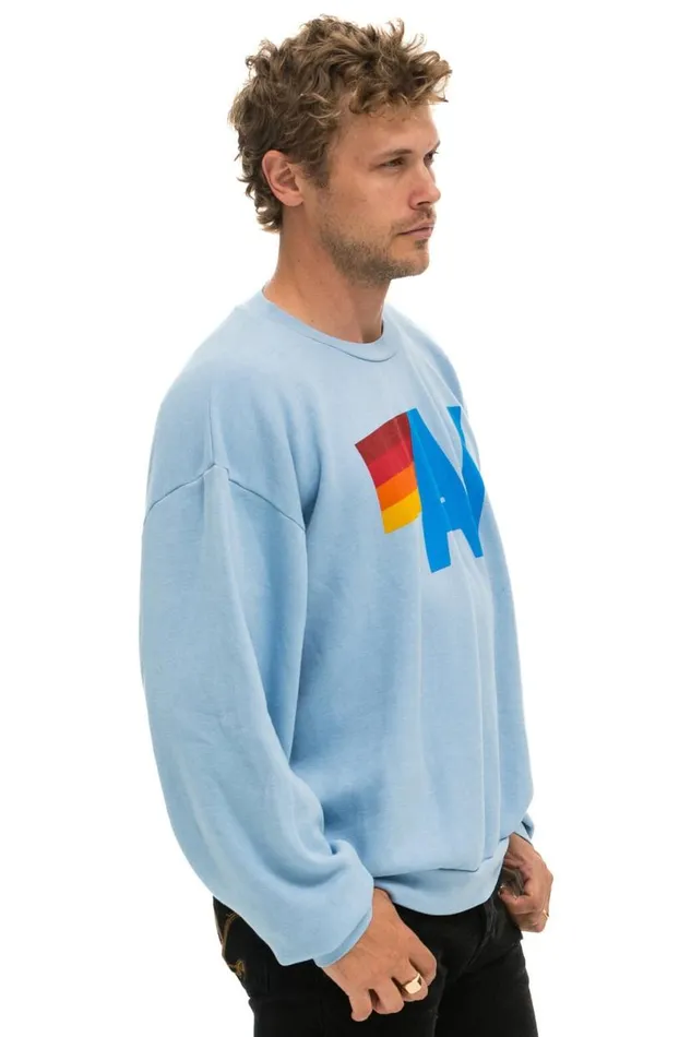 Logo Relaxed Crew Sweatshirt 8211 Ice WomenMen Aviator Nation Sweatshirts