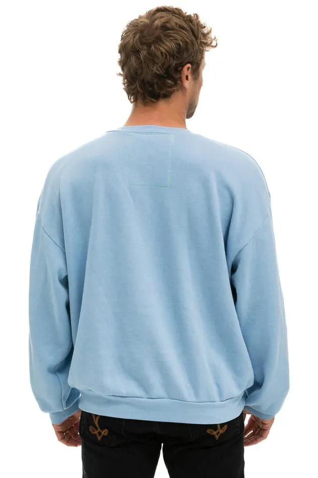 Logo Relaxed Crew Sweatshirt 8211 Ice WomenMen Aviator Nation Sweatshirts