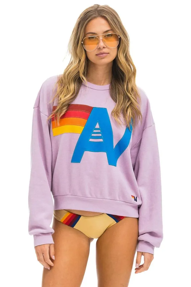 Logo Stitch Relaxed Crew Sweatshirt 8211 Mauve WomenMen Aviator Nation Sweatshirts Logo Stitch Relaxed Crew Sweatshirt 8211 Mauve WomenMen Aviator Nation Sweatshirts