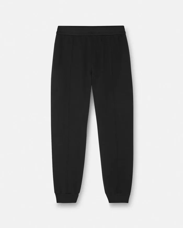 Logo Sweatpants Black Men Versace Pants and Shorts