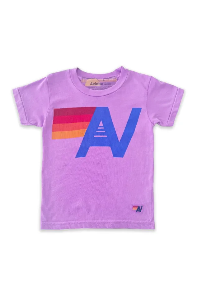 Logo Tee 8211 Neon Purple Kids Aviator Nation Tees