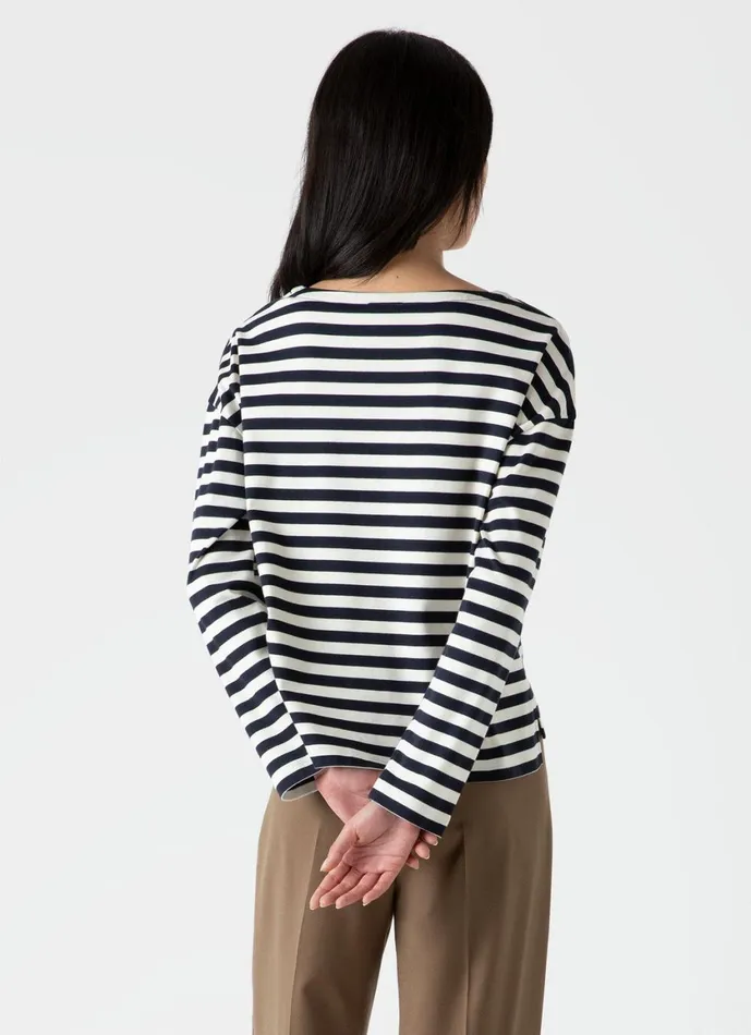 Long Sleeve Boatneck Tshirt Women SUNSPEL Tshirts and Tops