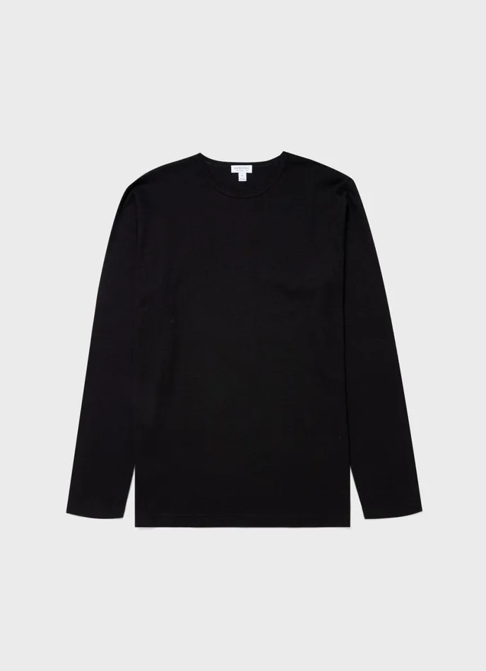 Long Sleeve Cotton Modal Lounge Tshirt Black Men SUNSPEL Loungewear and Sleepwear Long Sleeve Cotton Modal Lounge Tshirt Black Men SUNSPEL Loungewear and Sleepwear