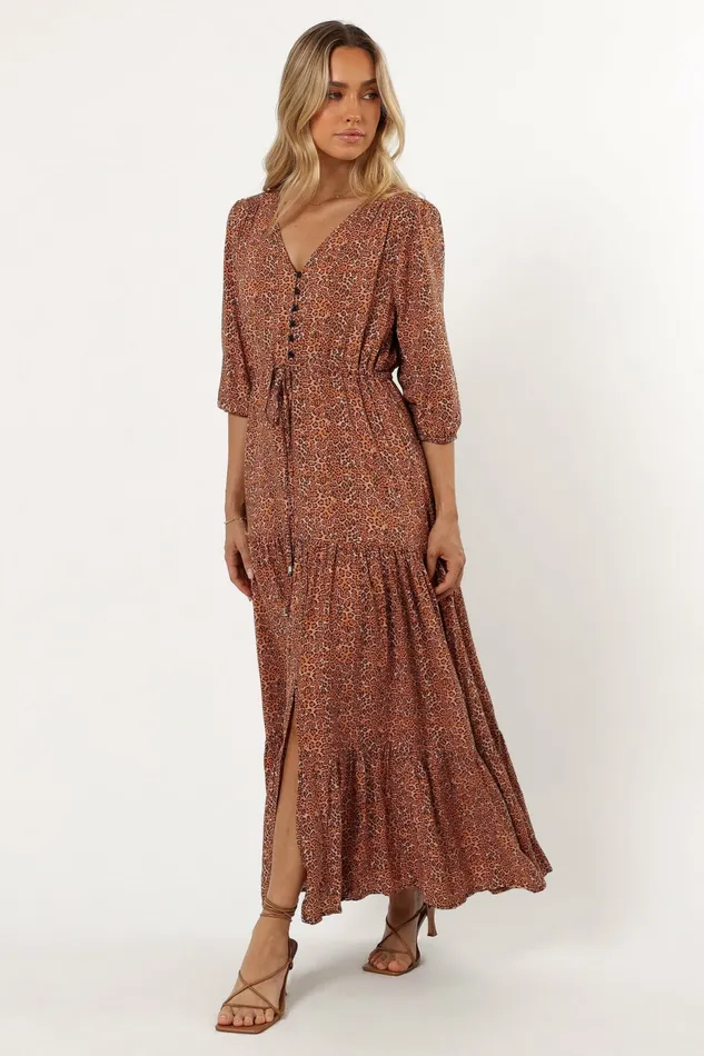 Long Sleeve Dresses Petal and Pup Women Kelda Dress Leopard Print