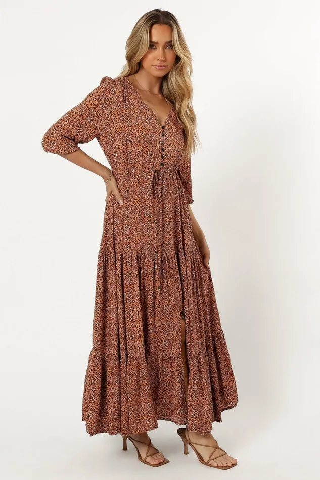 Long Sleeve Dresses Petal and Pup Women Kelda Dress Leopard Print