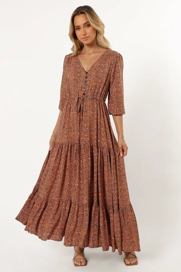 Long Sleeve Dresses Petal and Pup Women Kelda Dress Leopard Print