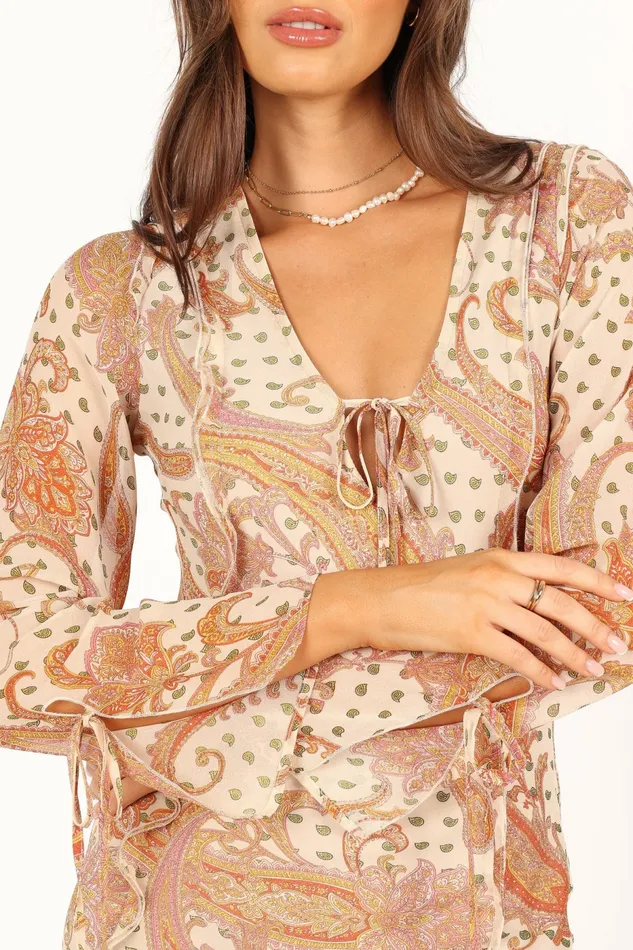 Long Sleeve Dresses Sio Long Sleeve Midi Dress Tan 8211 Petal and Pup Women