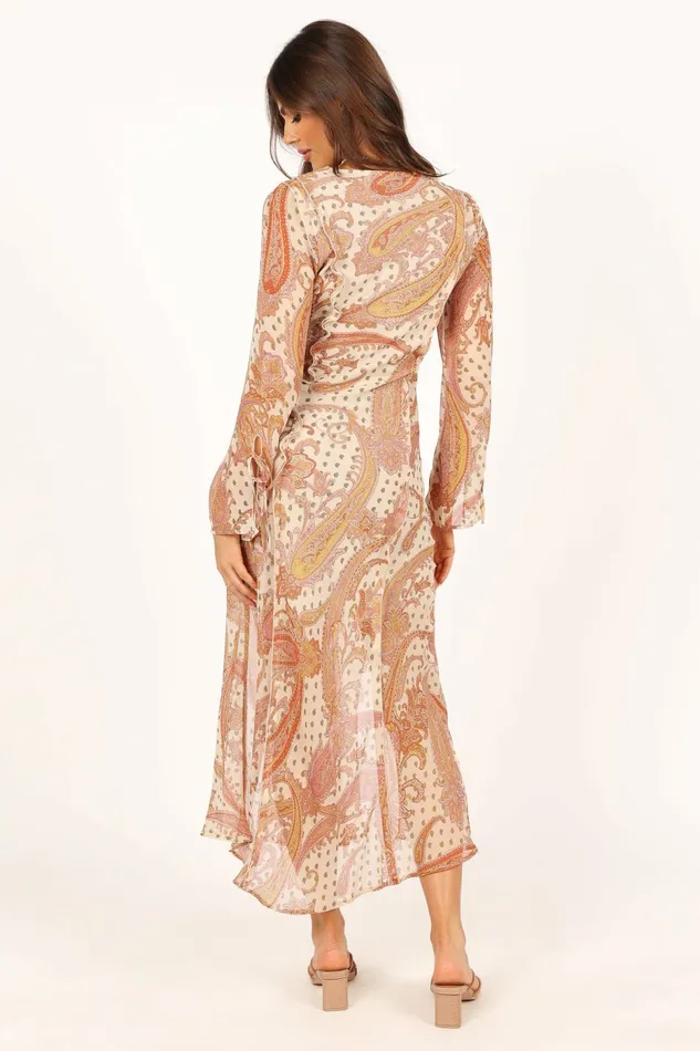 Long Sleeve Dresses Sio Long Sleeve Midi Dress Tan 8211 Petal and Pup Women