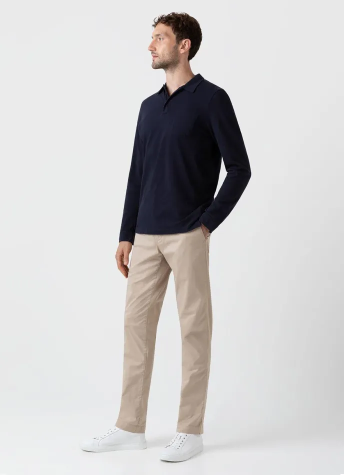 Long Sleeve Riviera Polo Shirt Navy Men SUNSPEL Polo Shirts