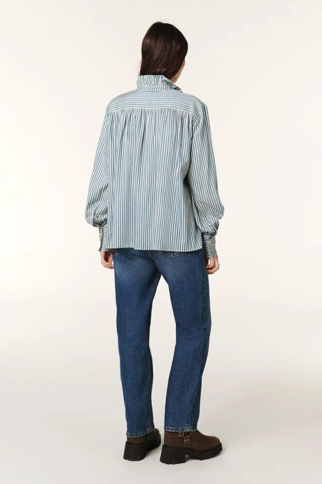 LongSleeve Shirt Heka Blue Women Baandsh Tops and Shirts