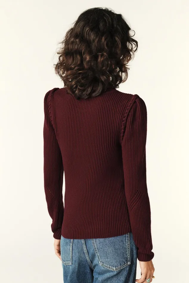 LongSleeve Sweater Pepping Red Women Baandsh Sweaters and Cardigans