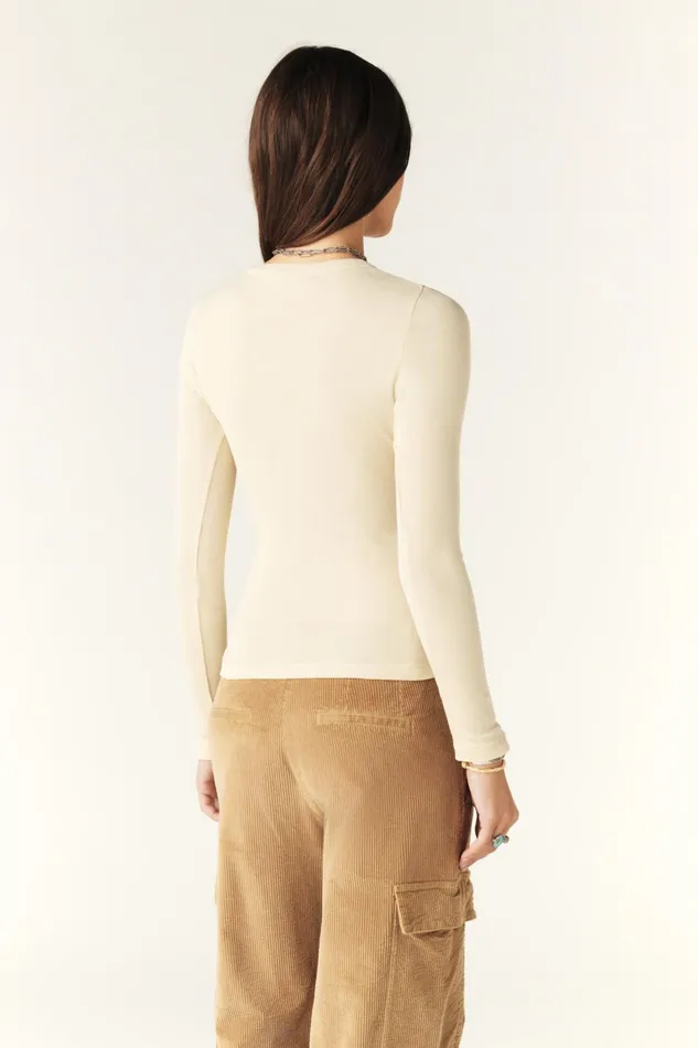 LongSleeve Top Marty Beige Women Baandsh TShirts and Tank Tops