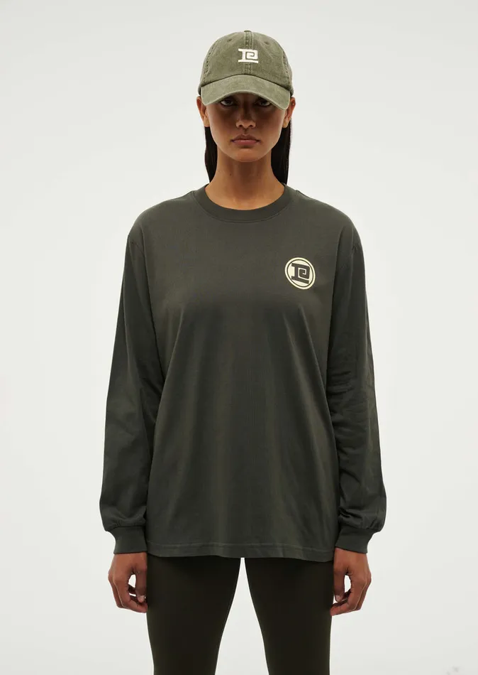 LongSleeveTops PE Nation Women THROWBACK LONG SLEEVE TOP IN GUNMETAL