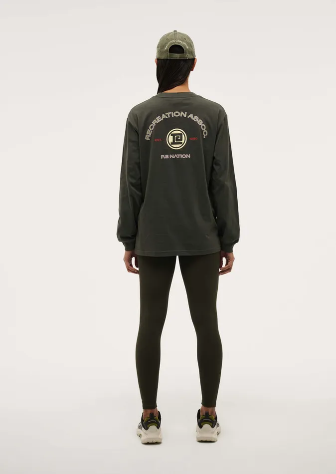 LongSleeveTops PE Nation Women THROWBACK LONG SLEEVE TOP IN GUNMETAL