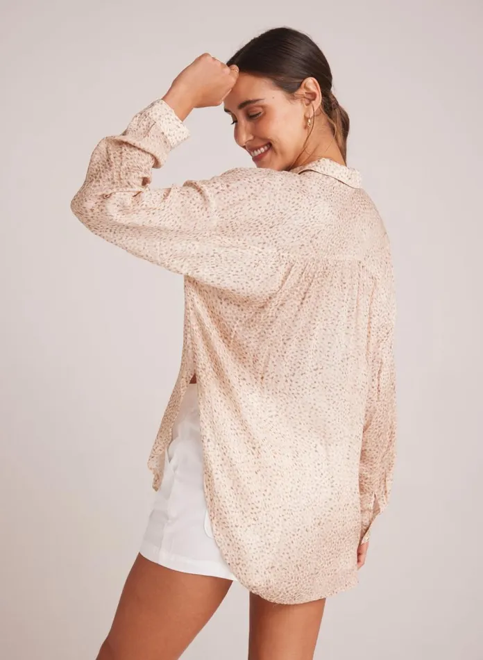 Long Sleeve Women Bella Dahl Flowy Shirt 8211 Salvador Sand Print Long Sleeve Women Bella Dahl Flowy Shirt 8211 Salvador Sand Print