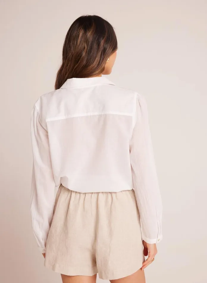 Long Sleeve Women Bella Dahl Pintuck Crop Button Down 8211 White Long Sleeve Women Bella Dahl Pintuck Crop Button Down 8211 White