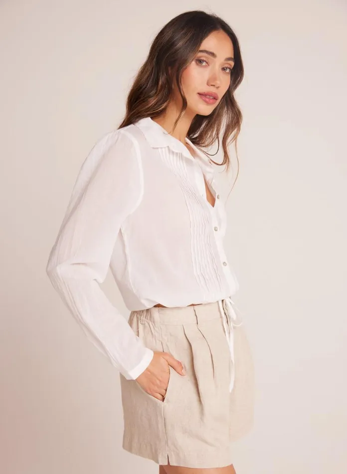 Long Sleeve Women Bella Dahl Pintuck Crop Button Down 8211 White Long Sleeve Women Bella Dahl Pintuck Crop Button Down 8211 White