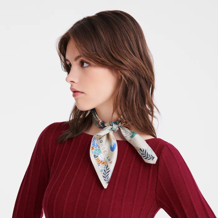 Longchamp Fort Longchamp Silk scarf 50 Paper Women Silk Scarves