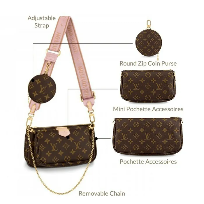 Louis Vuitton M44840 MultiPochette Accessoires 8211 Louis Vuitton Handbag Store Women Louis Vuitton Shoulder and Totes