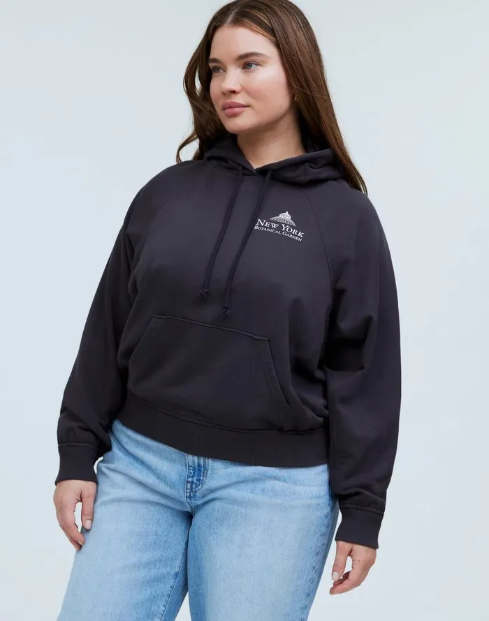 Loungewear Women Madewell Plus Madewell X NYBG Graphic Terry Relaxed RaglanSleeve Sweatshirt Black Coal