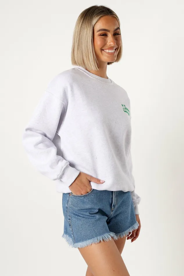 Loungewear Women Petal and Pup Alora Space Cowgirl Sweatshirt Heather Grey