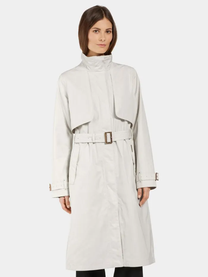Lova Coat Long White Foam Women Didriksons Trenchcoats