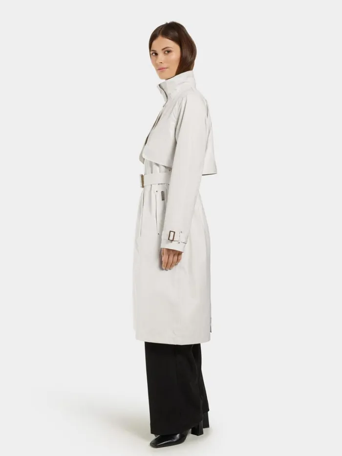 Lova Coat Long White Foam Women Didriksons Trenchcoats Lova Coat Long White Foam Women Didriksons Trenchcoats