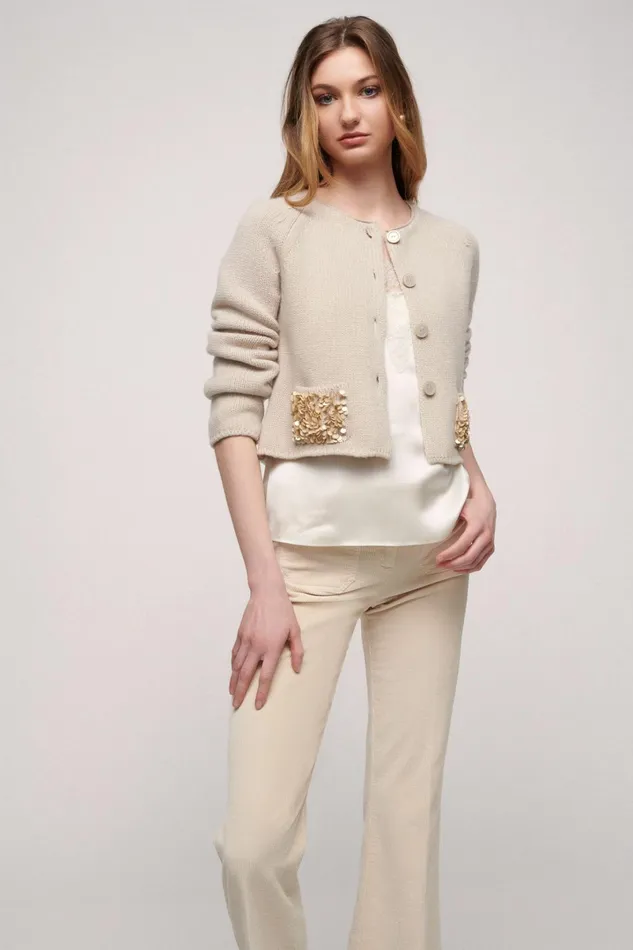Luisa Spagnoli Cardigan Women Cantata Beige Luisa Spagnoli Cardigan Women Cantata Beige