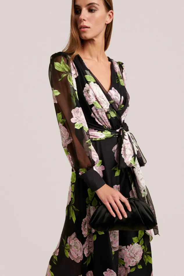 Luisa Spagnoli Formal Dresses Women Gaeli Black Pink Background Luisa Spagnoli Formal Dresses Women Gaeli Black Pink Background