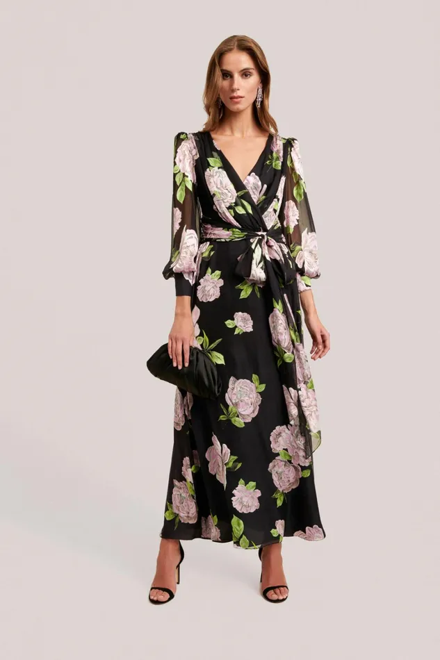 Luisa Spagnoli Formal Dresses Women Gaeli Black Pink Background Luisa Spagnoli Formal Dresses Women Gaeli Black Pink Background