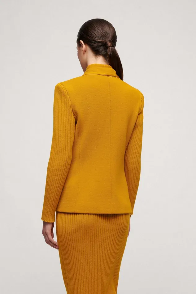 Luisa Spagnoli Jackets and Blazers Women Meritevole Mustard Luisa Spagnoli Jackets and Blazers Women Meritevole Mustard