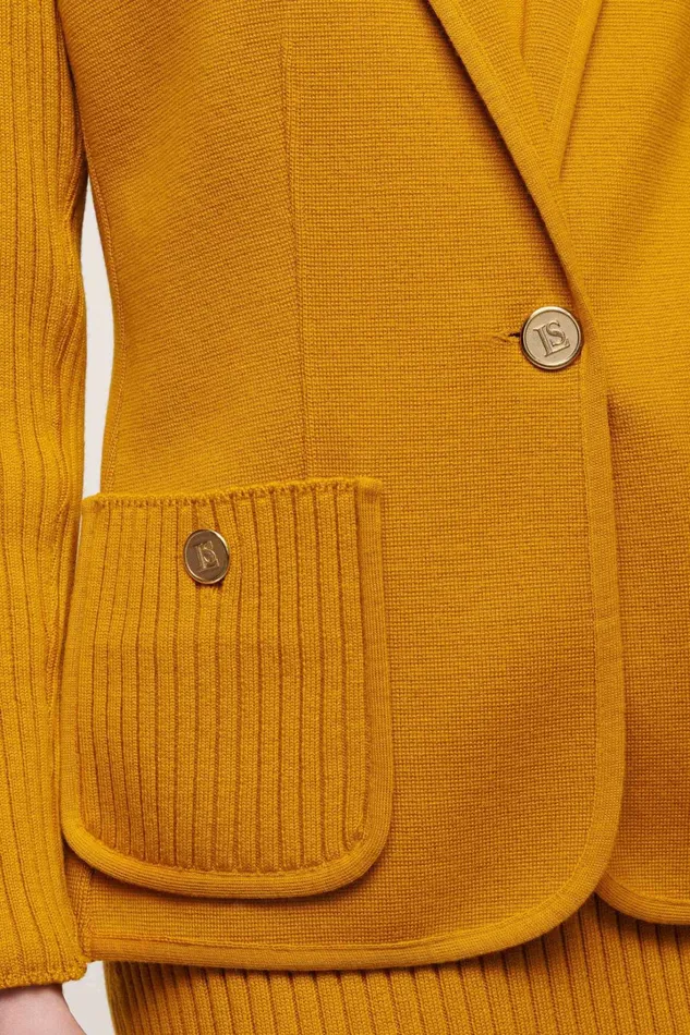 Luisa Spagnoli Jackets and Blazers Women Meritevole Mustard Luisa Spagnoli Jackets and Blazers Women Meritevole Mustard