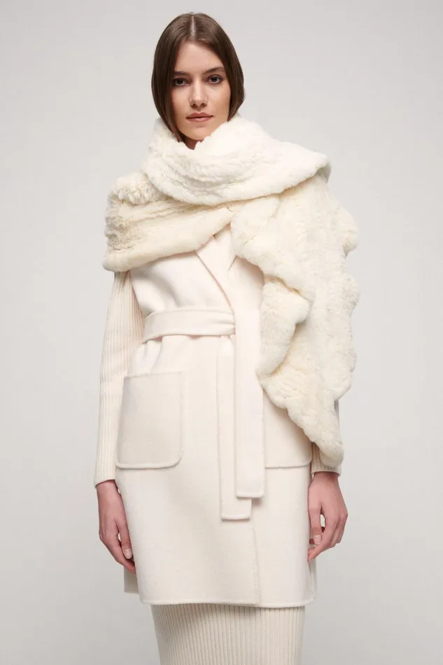 Luisa Spagnoli Scarves And Foulards Women Romanza Cream Luisa Spagnoli Scarves And Foulards Women Romanza Cream