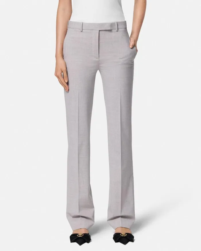 Mlange StraightLeg Pants Gray Women Versace Suits