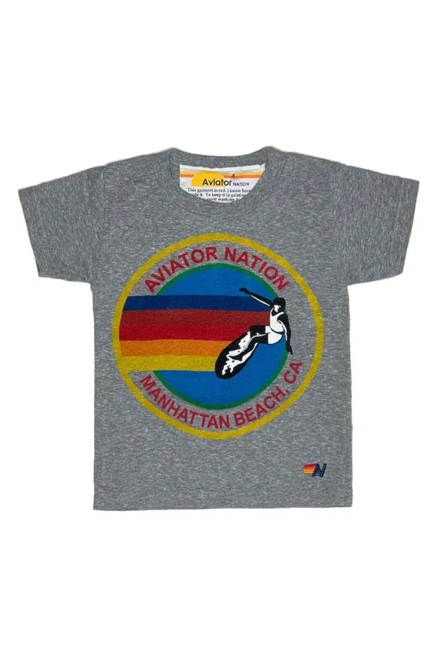 Manhattan Beach Tee 8211 Heather Grey Kids Aviator Nation Tees
