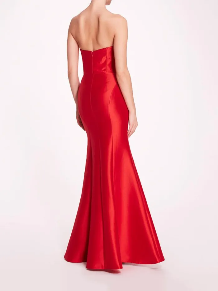Marchesa Gowns Floral Mikado Gown Red 8211 Women