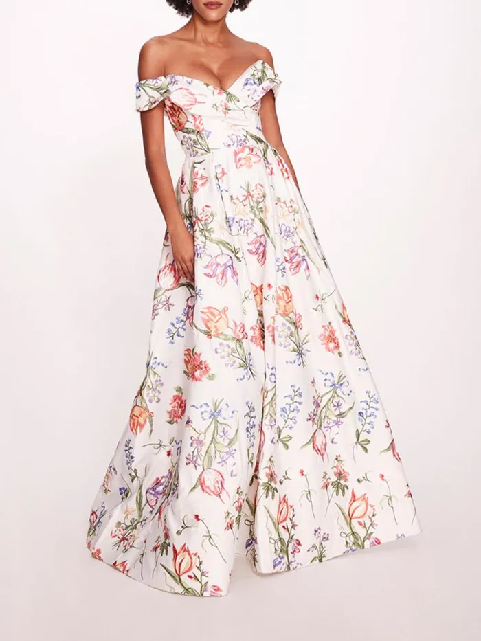 Marchesa Marchesa Notte Alex Gown Ivory Multi 8211 Women