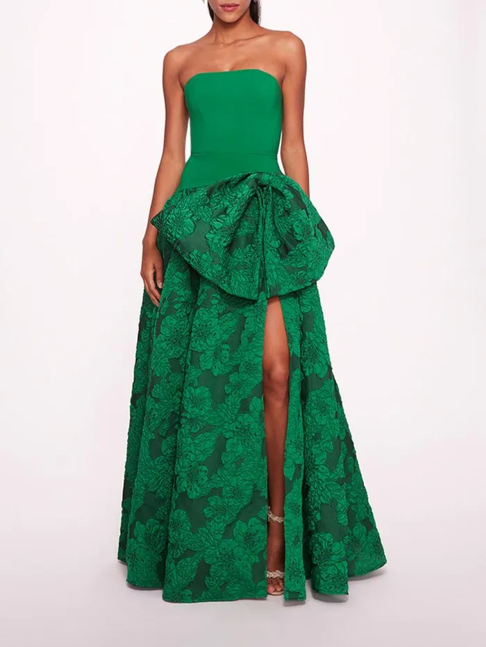 Marchesa Marchesa Notte Calathea Gown Emerald 8211 Women